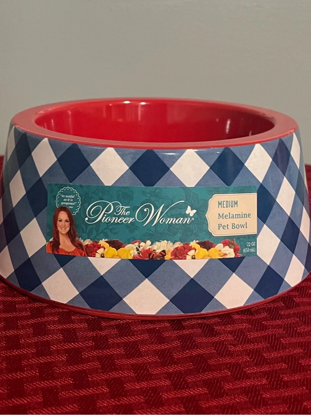 Last One 🩷 New The Pioneer Woman Medium Bowl Medium Charming Check, Qty 1